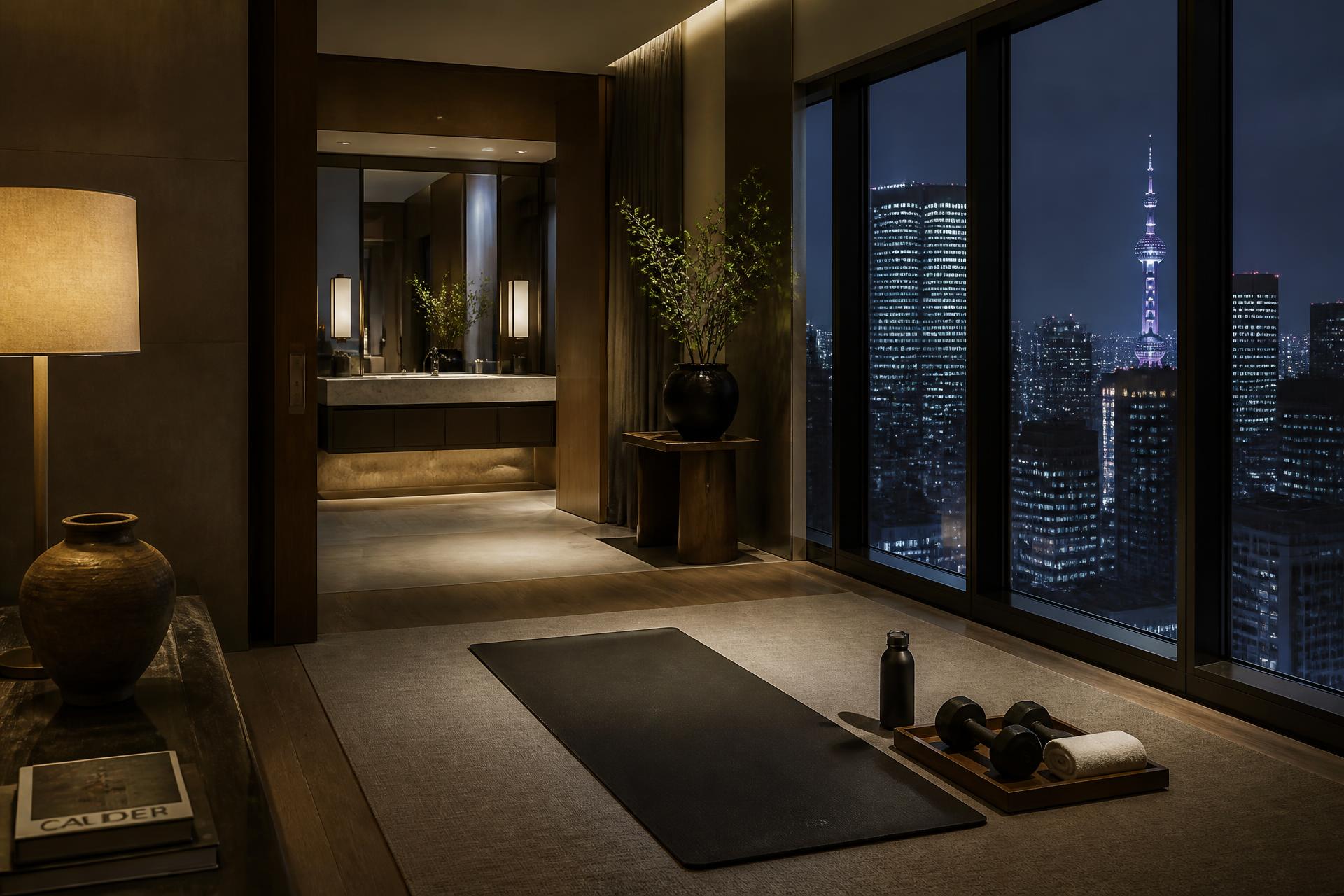 Private on-site wellness setting at Raffles Boston